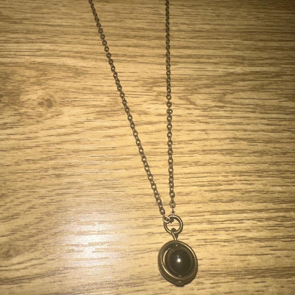COPY - Fidget Necklace, Spinner Necklace, Raw Crystal hematite, Good Luck